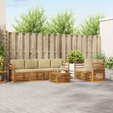  Set vanjskih sofa 7 pcs Prirodna i bež Čvrsto drvo akacije | shoptok.hr