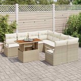  Vrtni set za objed s jastukom 9 pcs Bež i krema | shoptok.hr
