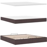  Otomanski krevet s madracem i LED tamnosmeđi 180x200 cm tkanine | shoptok.hr