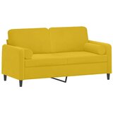  Dvosjed s ukrasnim jastucima žuti 140 cm baršunasti | shoptok.hr