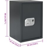 vidaXL elektronički digitalni sef s bravom na otisak prsta 31x35x50 cm čelik | shoptok.hr