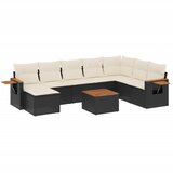  9-dijelni set vrtnih sofa s jastucima crni od poliratana | Eponuda.com