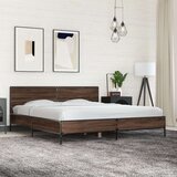  Okvir za krevet smeđi hrast 200x200cm konstruirano drvo i metal | shoptok.hr