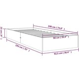  Okvir za krevet od masivnog drva 90 x 190 cm 3FT jednokrevetni | shoptok.hr