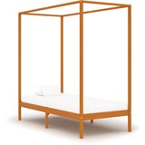  Posteljni okvir z baldahinom medeno rjav iz borovine 100x200 cm | Shoptok.si