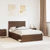  Konstrukcija postelje z vzglavjem Rjav hrast 120 x 200 cm, (5000103255) | Shoptok.si