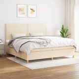 The Living Store Box spring postelja z vzmetnico krem 200x200 cm blago - Box Spring Postelja, (21512631) Cene