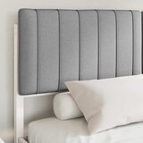 vidaXL Posteljni okvir z oblazinjenim vzglavjem Svetlo siva, (5000103798) | Shoptok.si