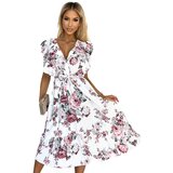 Numoco Midi dress with ruffle, neckline and tie Cijene