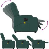  Masažni naslonjač na podizanje od tkanine tamnozeleni | shoptok.hr