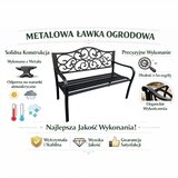  Vrtna klupa za terasu, metalna, s 3 sjedala, ukrašena, crna, 127x60x89 cm | shoptok.hr