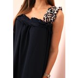 Kesi Włoski Women's dress with leopard print straps navy blue | shoptok.hr