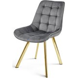  Okretna stolica SORIA 360, tamnosivi baršun, zlatne metalne noge, set 2 kom | shoptok.hr