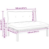  Srednji Sofe Jedinica Prirodna i krema bijela 120 x 80 x 82 cm | shoptok.hr