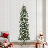 vidaXL Umetno vitko božično drevo med 300 LED z stojalom Zelena 240 cm | Shoptok.si