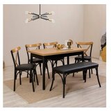 Hanah home trpezarijski sto i stolice oliver acl karina black