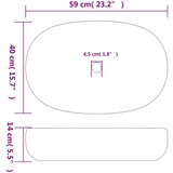 Nadgradni umivaonik smeđe-plavi ovalni 59x40x14 cm keramički | shoptok.hr