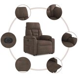  Električni naslonjač na podizanje smeđi od mikrovlakana | shoptok.hr
