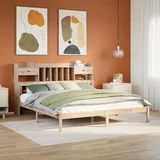 vidaXL Krevet s regalom za knjige bez madraca 200 x 200 cm od borovine