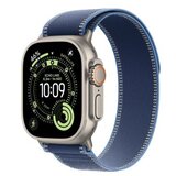 Apple Watch Ultra 3 Cellular 49mm Natural Titanium Case with Blue/Bright Blue Trail Loop - M/L (mewu4pm/a) | ePonuda.com
