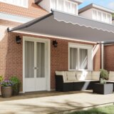 vidaXL ročna retraktibilna tenda svetlo siva 500x300 cm, tenda za zamenjavo tkanine za okvir 5x3 m svetlo siva | Shoptok.si