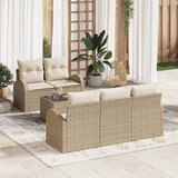  Sjedeća garnitura za vrt 6 kom. Bež poliratan 55.0 x 55.0 x 37.0 cm | Shoptok.si