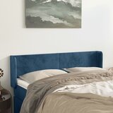 vidaXL Vzglavje z ušesi temno moder 147x16x78/88 cm žamet Cene