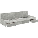  S uzglavljem s ladicama Betonska siva 80 x 200 cm Konstruirano drvo | shoptok.hr
