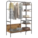 vidaXL Stalak za odjeću s policama Staro drvo 120x44x160 cm Oblikovani drvo | shoptok.hr