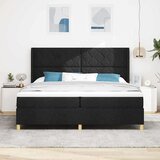 Box Spring postelja z vzmetnico in LED črna 200x200 cm tkanina, (22049708) | Shoptok.si
