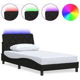  Okvir kreveta s LED-om bez madraca crni 100x200 cm od tkanine | shoptok.hr