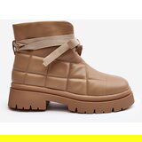 Boto Women's Ankle Boots with Quilting and Lacing Khaki Bizzanti | Eponuda.ba