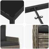 vidaXL 3-delna vrtna jedilna garnitura siva poli ratan, (22116173) | Shoptok.si
