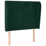  Uzglavlje s ušima tamnozeleno 103x23x118/128 cm baršunasto | shoptok.hr