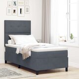 Box Spring Krevet s Madracem Tamno Siva 90x200 cm Baršun Cijene
