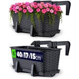 KADAX balkonski lonec za rože s stojalom 40 cm + ročaji, (5000353161) Slike