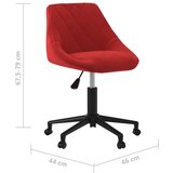  Okretna uredska stolica crvena boja vina baršunasta | shoptok.hr