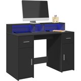  Radni stol s LED svjetlima crni 120x55x91 cm konstruirano drvo | shoptok.hr