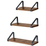 Modern Home komplet 3 lesenih visecih stenskih polic LWS33BX | Shoptok.si
