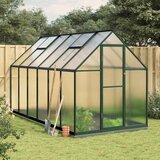 vidaXL Rastlinjak z okvirjem zelen 334x169x202 cm aluminij Cene