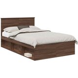  Krevetna konstrukcija s uzglavljem Smeđi hrast 120 x 190 cm | shoptok.hr
