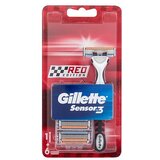 Gillette sensor3 Red Edition aparat za brijanje s 6 rezervnih glava 1 kom | shoptok.hr