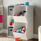 Ginger Home dečija polica za knjige, organizator za knjige I igračke sa 2 tekstilne kutije, bela ( jvtr-3247 ) | Eponuda.com