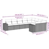  9-dijelni set vrtnih sofa od poliratana s jastucima sivi | shoptok.hr
