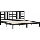  Okvir za krevet od masivne borovine crni 200 x 200 cm | shoptok.hr
