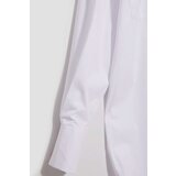 Marisse Oversized Shirt With Gold Buttons, White | Shoptok.si