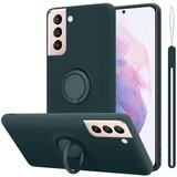 Cadorabo Ohišje, združljiv s Samsungom v tekoči zeleni barvi - zaščitni pokrov iz fleksibilnega silikona TPU z obročem, (20590617) | Shoptok.si