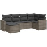  6-dijelni set vrtnih sofa od poliratana s jastucima sivi | shoptok.hr