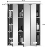 MID.YOU Omara Z Ogledalom Mason, Barva Hrasta, Siva | Shoptok.si