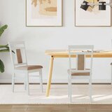  Stolac za blagovanje 2 pcs Bijela i smeđa Čvrsto drvo | shoptok.hr